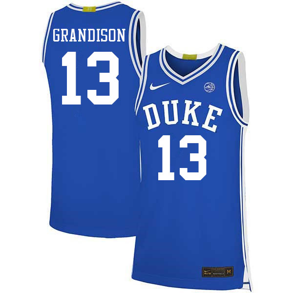 Men #13 Jacob Grandison Duke Blue Devils 2022-23 College Stitched Basketball Jerseys Sale-Blue - Click Image to Close